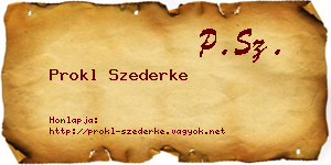 Prokl Szederke névjegykártya